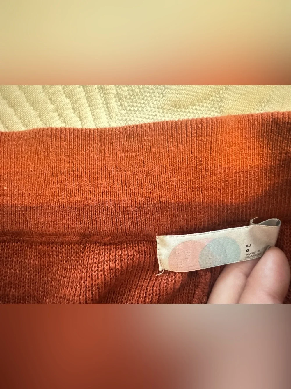 Free People Beach Large Rust Orange Knit High-Waist Shorts